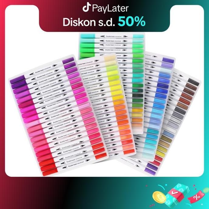 

HIGHTUNE SPIDOL WARNA BRUSH PEN 2 TIPS - 12/24/36/48/60/80/100/120 SPIDOL SET MARKER DRAWING PEN - STATIONERY HIGHTUNE SPIDOL ORIGINAL DAN TERPERCAYA