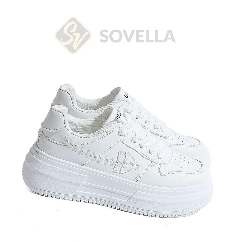 SOVELLA Havana Sepatu Sneakers Tali Simpel Kulit Wanita