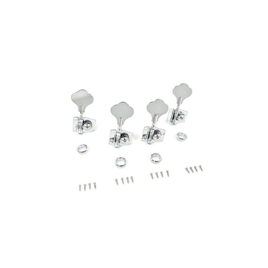 DRYER TUNING PEG BASS ELEKTRIK MODEL JAZZ BASS FENDER CHROME PUTERAN BASS AKUSTIK 1 SET KOMPLIT MURA