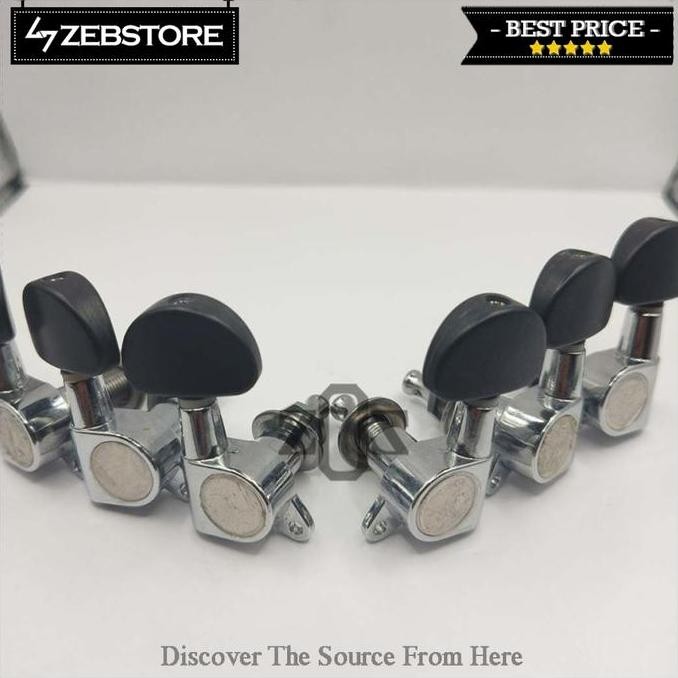 DRYER TUNING MACHINE PEMUTAR SENAR CORT 3R-3L CHROME ORIGINAL DAN TERPERCAYA
