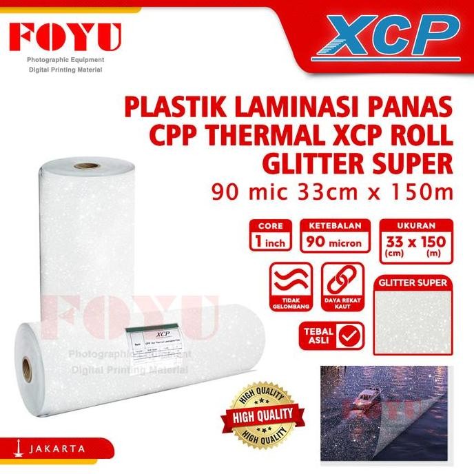 

TERBARU - Plastik Laminasi Laminating Film Hot Panas CPP Thermal XCP Roll Gulungan Album Kertas Foto Photo Paper Digital Printing Undangan ID Card Kartu Nama Buku Kemasan Poster Brosur Art Paper Packaging 90 Micron Glitter Super Bintang Sparkling 33 cm x
