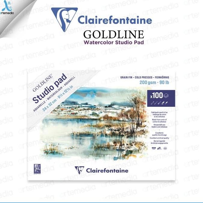 

TERMURAH - Kertas Cat Air Clairefontaine Goldline Studio Watercolor Pad Mix Media