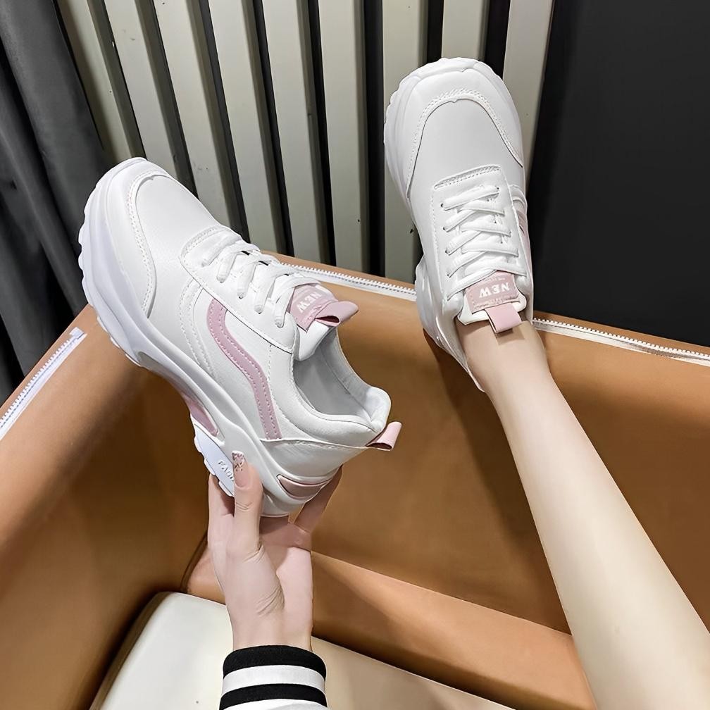 TIMUGA Sepatu Sneakers Wanita Sepatu Olahraga Putih Cewek Sepatu Kets Sports Running Shoes WD114