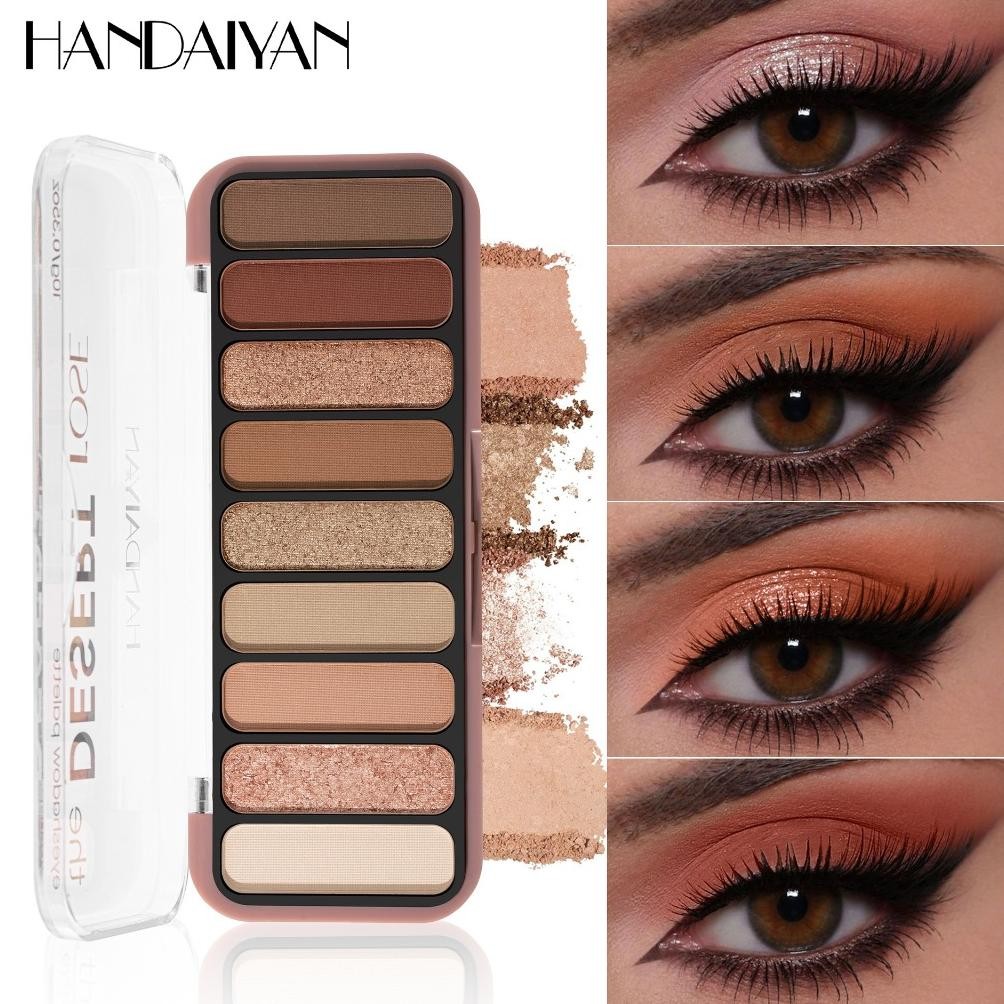 HANDAlYAN 9 Warma Glitter Eyeshadow Palette Tahan Lama Eye Shadow Makeup H2052