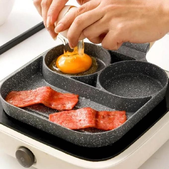 PANCI TELUR CETAKAN 4 LUBANG OMELETTE PAN 4 LUBANG - 3 LUBANG PANCAKE PAN - BREAKFAST MAKER - PAN TE