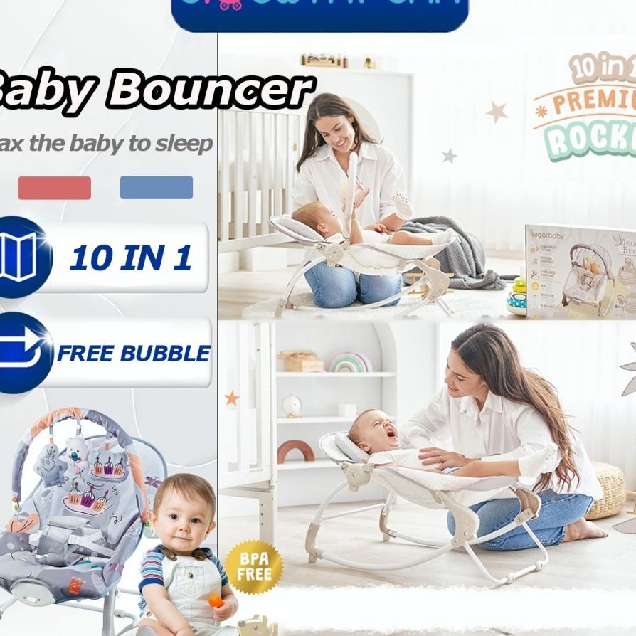 Bouncer Baby 10In1 Kursi Goyang Manual Bayi Ayunan Bayi Bouncer Bayi To Up 25 Kg Tidak Ada Karton