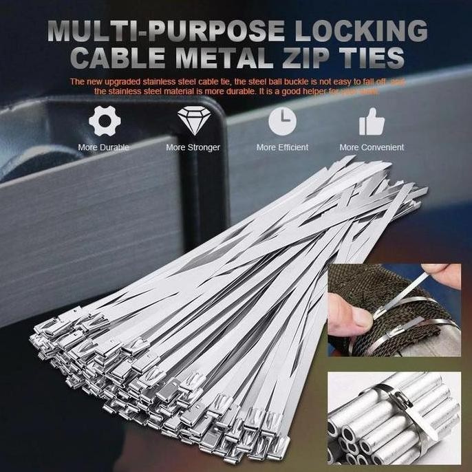 

New Kabel Ties Stainless Steel Multifungsi Tali Rivet 4.6 x 300 mm 20 PCS