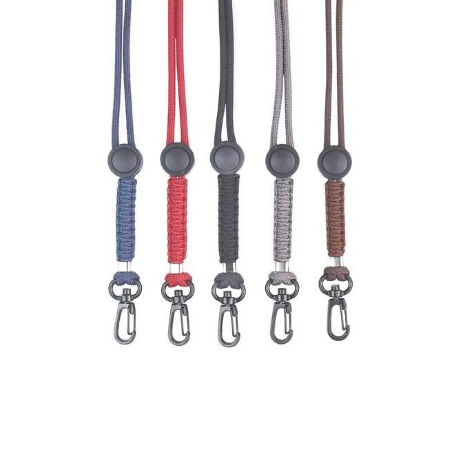 

New Lanyard Id Card Gantungan Nama Nametag Panjang Kulit 2 Sisi Tali Paracord Pria Wanita Aesthetic