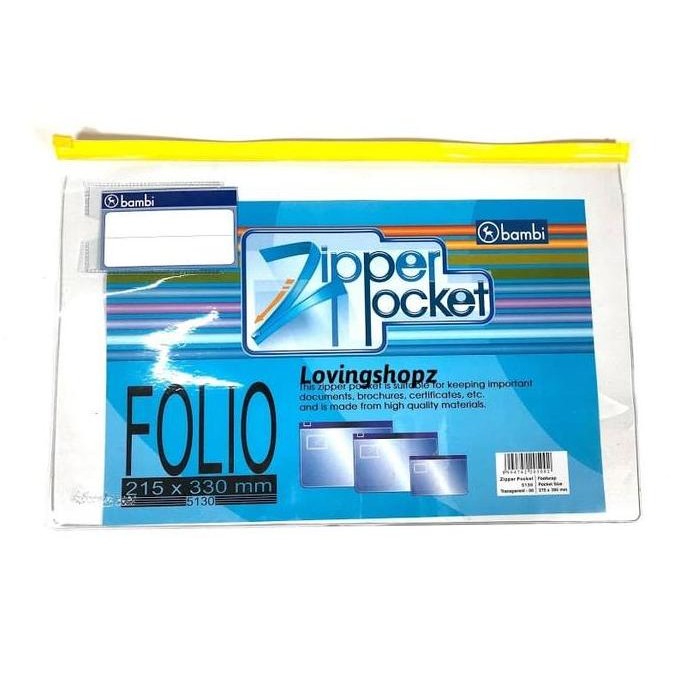 

New Zipper Pocket Bambi ukuran Folio /F4