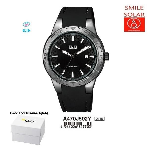 Baru Jam Tangan Pria Casual Stylist Kulit Tanggal Original Q&Q QnQ QQ A470