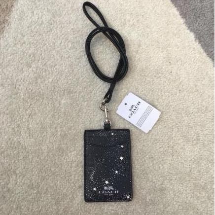 

New Coachh ID Holder Card Lanyard celestial star print original dw