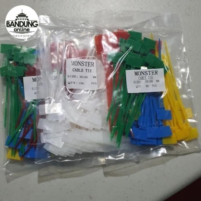 

New Kabel Ties Warna Label 10 cm Nylon Cable Tie Ripet Rivet 3x100 mm