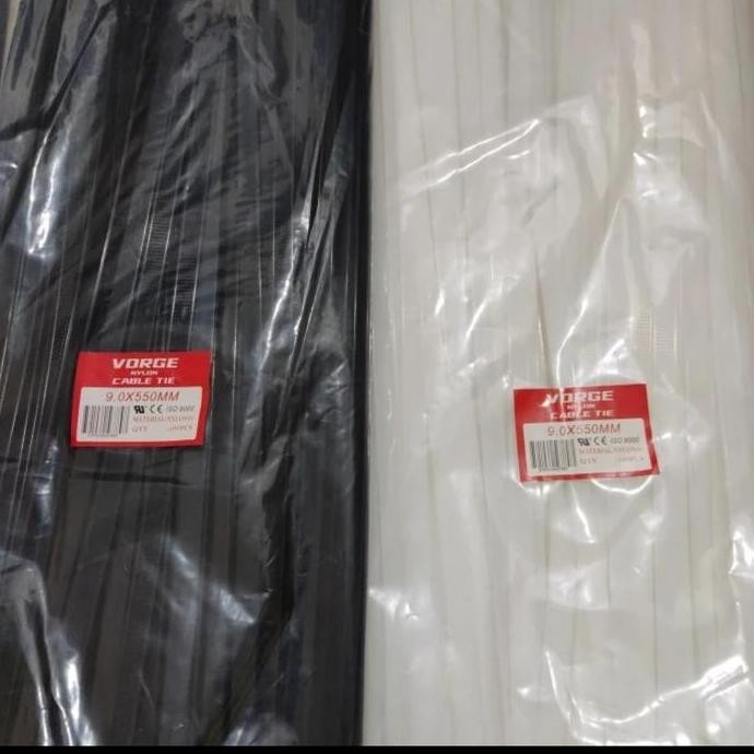 

New kabel Ties / Cable ties Merk Fort atau sunlux 9x550 Putih hitam 55cm