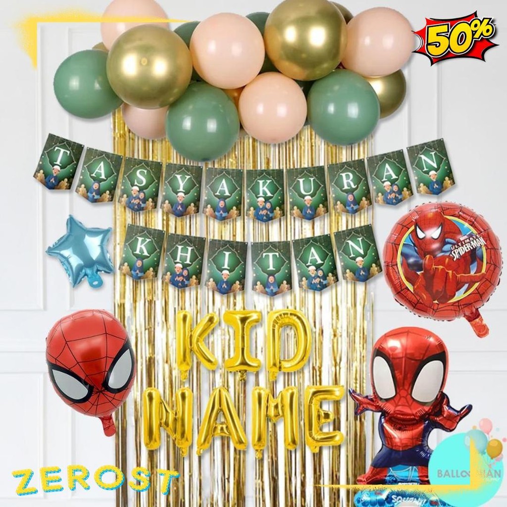 Khitanan/Aqiqah Karakter Set Dekorasi/Paket Tasyakuran Khitan/Balon Foil Aqiqah Terlengkap Dan Termu