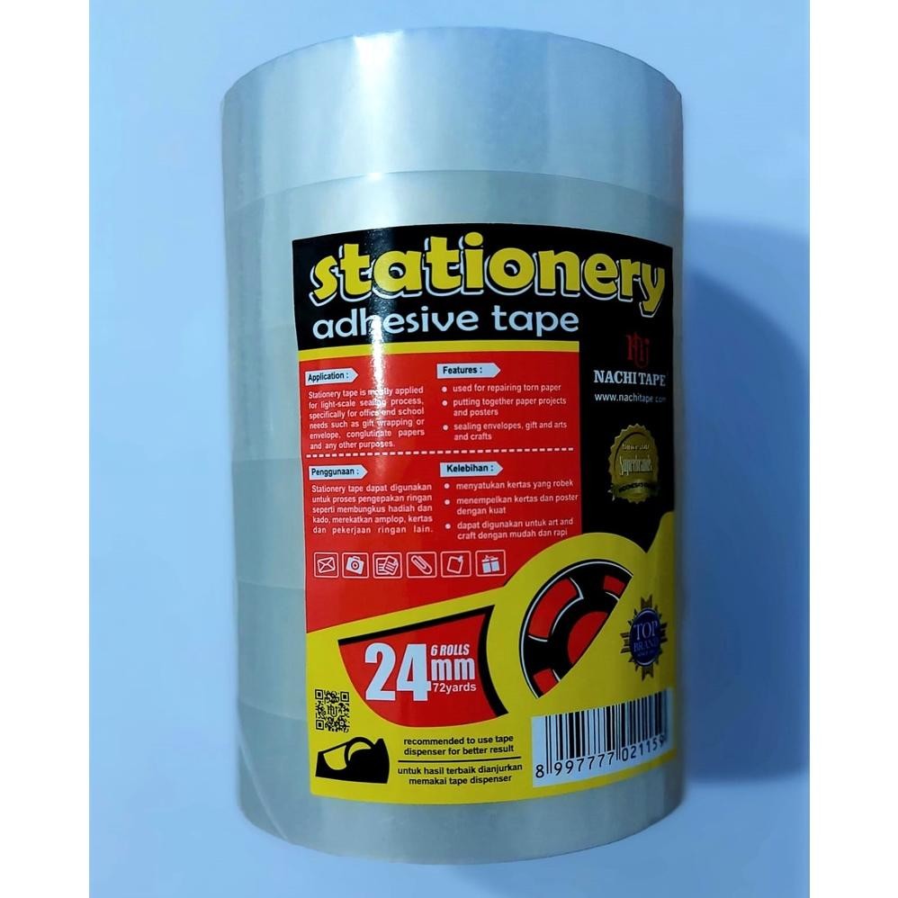 

Rd1- Isolasi Solatip Selotip Nachi Tape Bening 24 Mm 72 Yard
