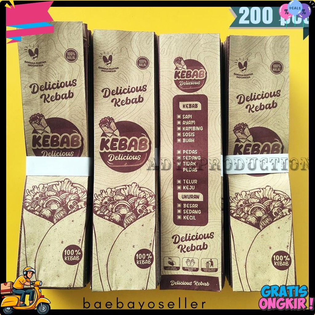 

[Hemat 1Kg] Kemasan Kebab Grosir | Kardus Kebab Murah Diskon