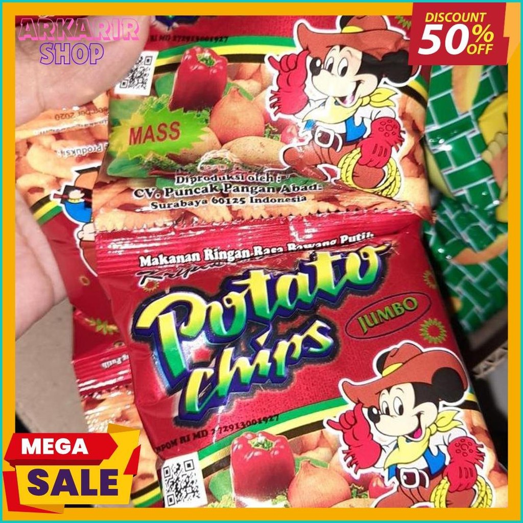 

(1 Dus) Potato Chips/Golden Chips 1 Dus 6 Renceng Flash Sale! Diskon Hingga 70%