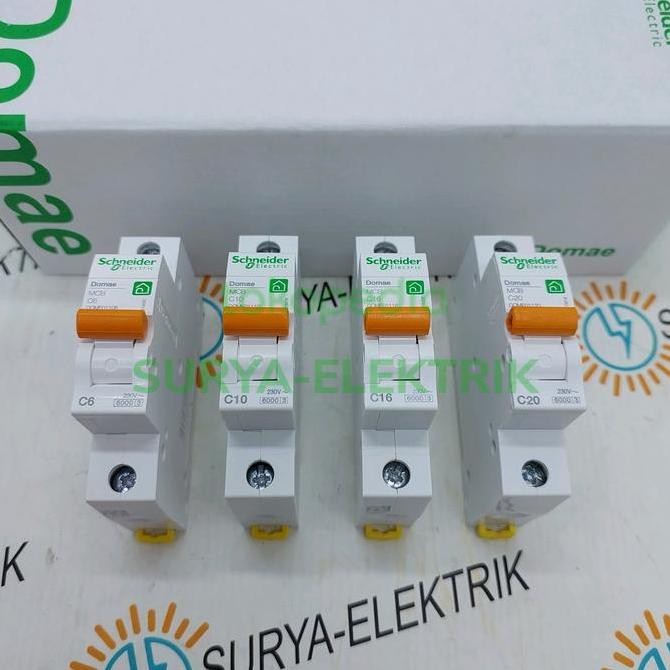 MCB SCHNEIDER DOMAE 1P 25A AMPERE MCB SCHNEIDER DOMAE 25A ORIGINAL ORIGINAL DAN TERPERCAYA