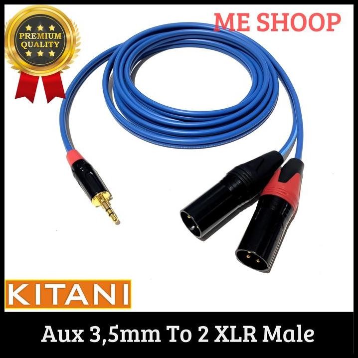 jack audio 3.5mm stereo cabang to 2 xlr canon male 3pin 5M original