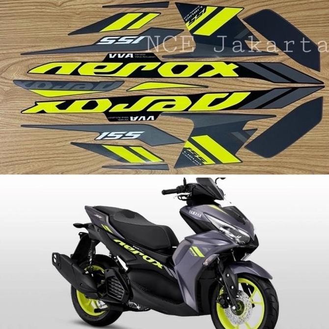 READY STIKER STRIPING MOTOR AEROX 2021 ABU KUNING DARK GREY YELLOW