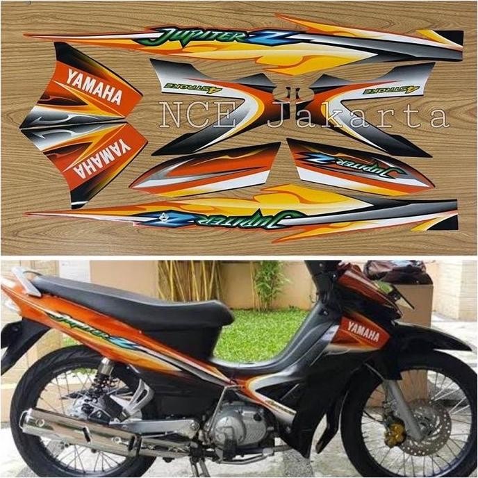 TERLARIS STIKER STRIPING JUPITER Z 2005 ORANGE HITAM