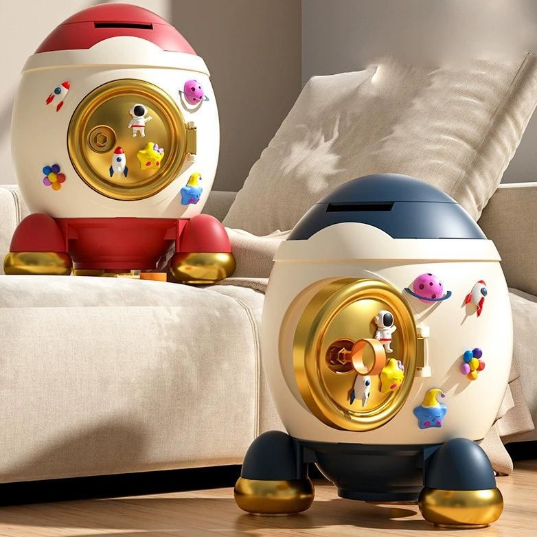 Celengan Roket Kreatif dengan Kotak Uang Koin Tabungan Kunci Kotak Uang Anak Kotak Amunisi Mainan