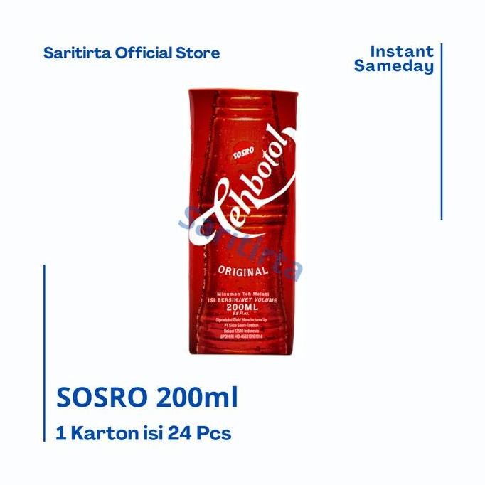 

Minuman Teh Botol Sosoro Kotak 200Ml 1 Dus Sosro Original