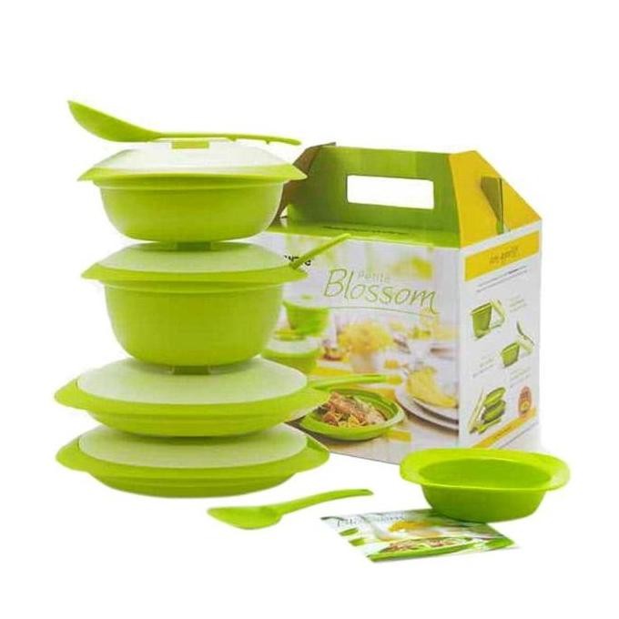 Terlaris|Best Seller |Termurah Tupperware Blossom Green Collection | Tupperware Set Hijau Lunch Set 
