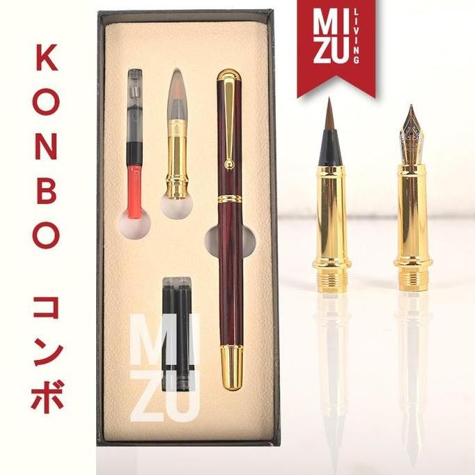 

Terbaru Mizu Konbo 2in1 Pen Kaligrafi Redwood Fountain Pen & Fude Brush Original