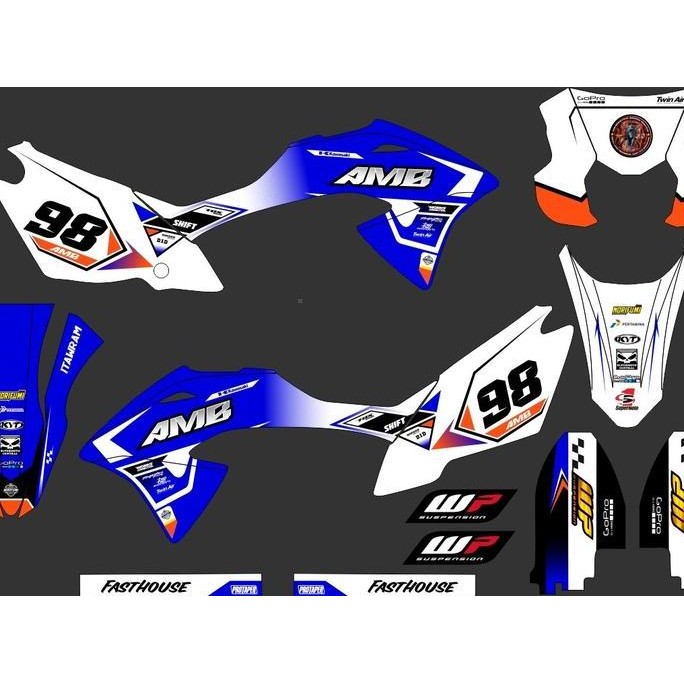 Dekal Kawasaki Klx 150 Bf Stiker Klx Decal Klx 150 Biru Putih Gradasi Full Body