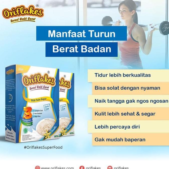 

Oriflakes Slim Green Tea 350Gr - Sereal Diet Umbi Garut Redakan Maag & Gerd Asli