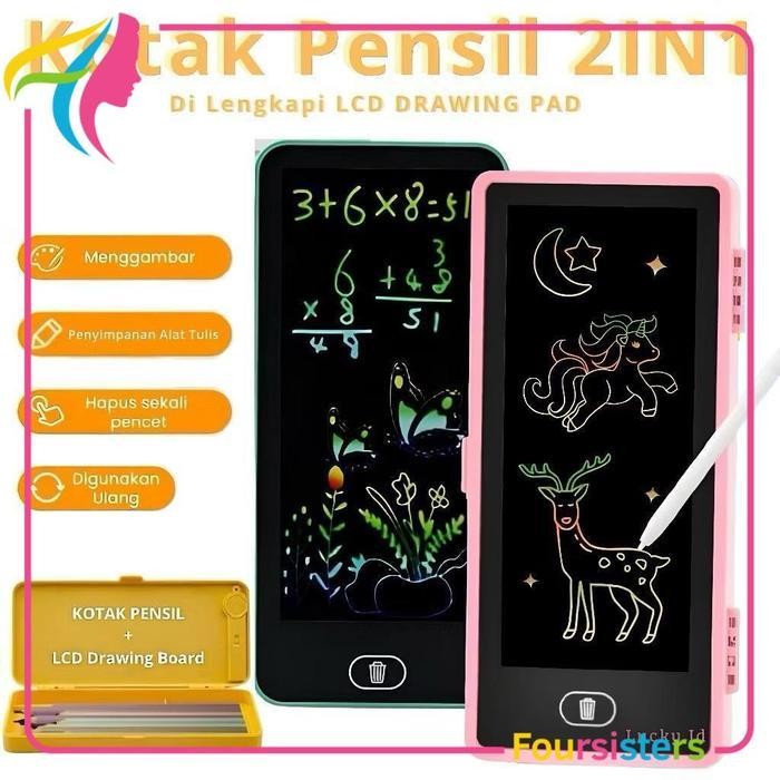 

WSS [FS] Kotak Pensil Case Besar Lcd Writing Drawing Box Case Ukuran Besar Pencil Drawing Pad Edukasi 2in1