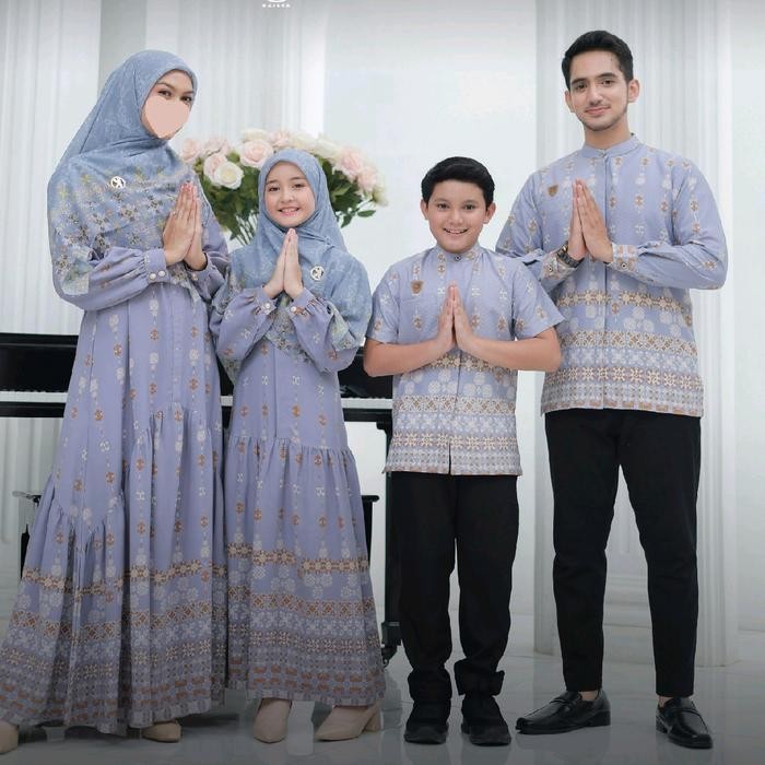 Bsh Kaisya - Sarimbit Keluarga Videlva In Violette Grey Baju Couple Muslim Elegan/ Acara Resmi By Ka