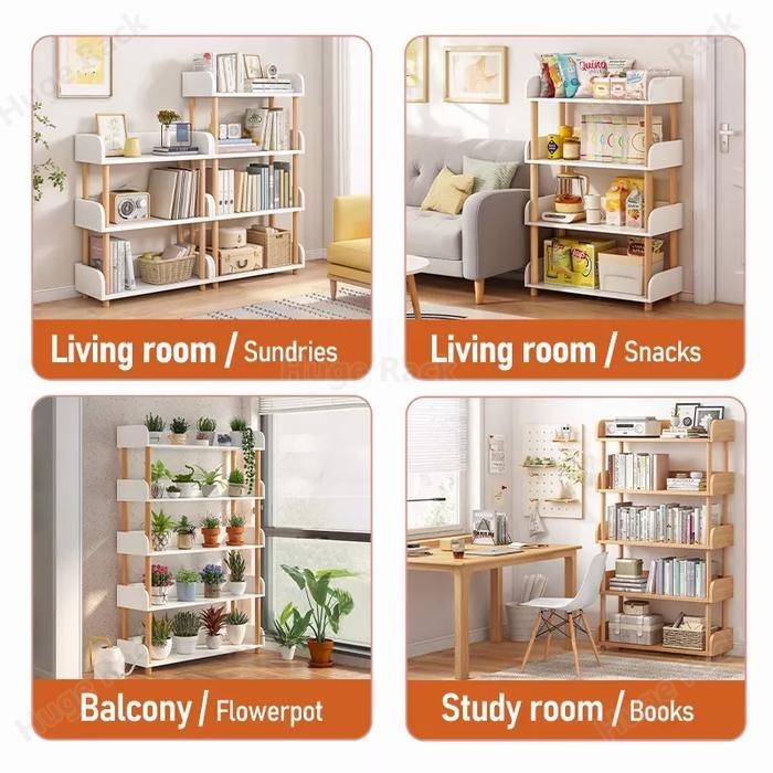 WSS [AK]Rak Buku Minimalis Kayu Serbaguna Susun/Rak Susun Kayu Penyimpanan Praktis rak susun serbagu