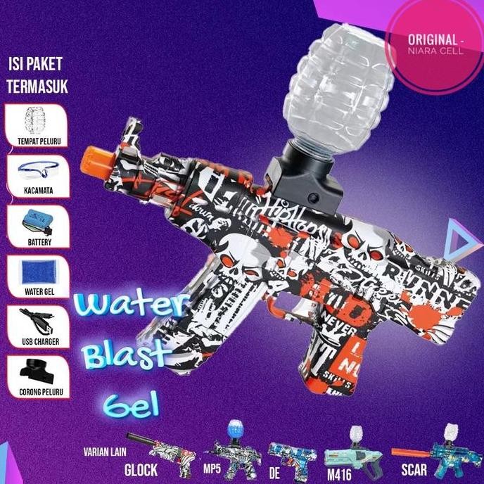 Mainan Water Gel Blaster Gun Automatic Mode Tembak Aman Dimainkan Anak