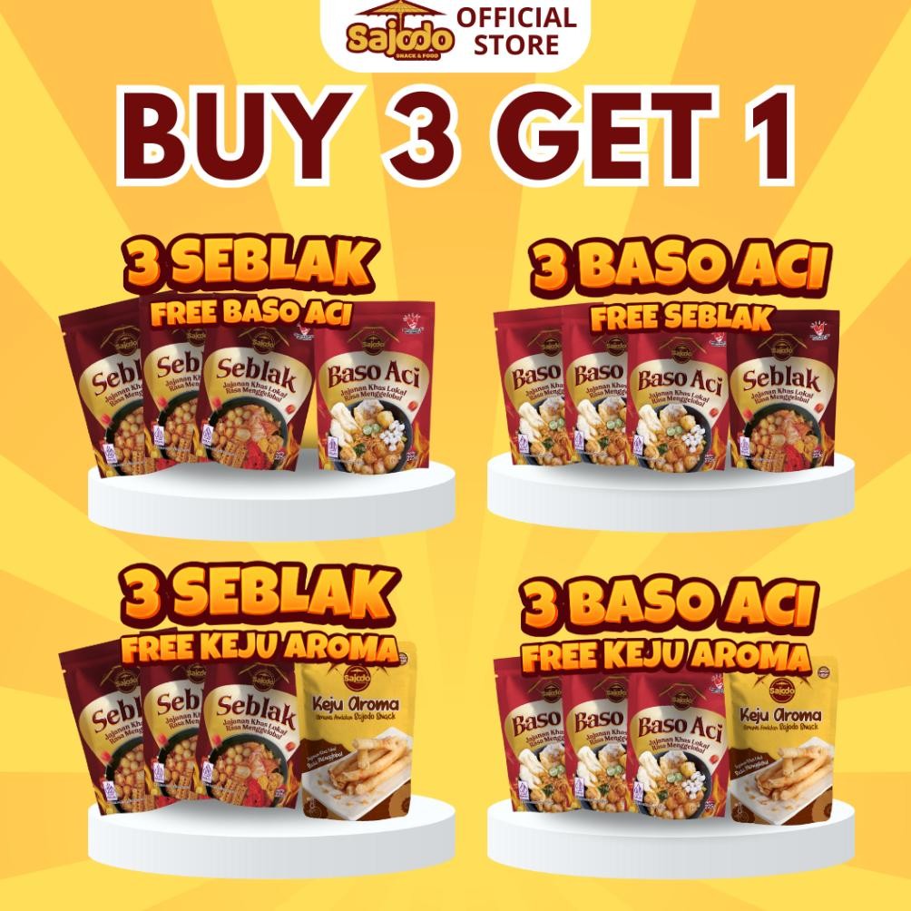 

Promo Beli 3 Gratis 1 (Seblak, Boci,Keju Aroma, Keripik Kaca) - Sajodo Snack & Food Sd83
