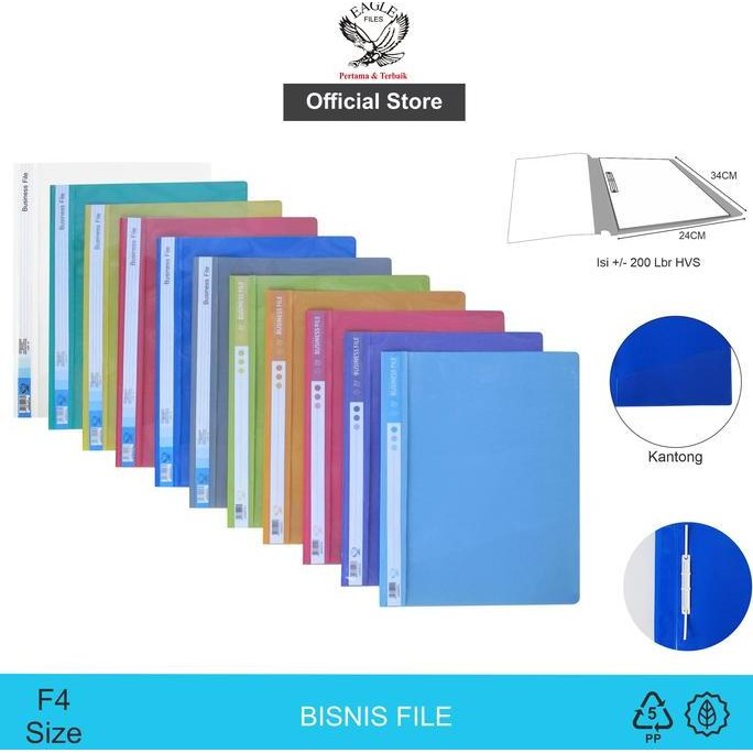 

Original Eagle Map Plastik Business File Bisnis File Snel Acco F4 Isi 12 Pcs