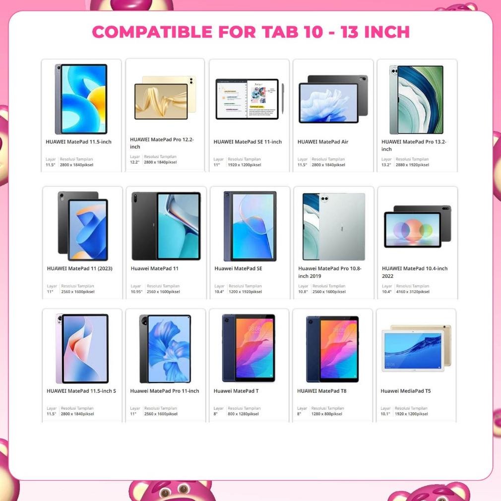 Quality Tas Tablet Sleeve Pouch Sarung Bag Case Ipad Air Pro M1 M2 M3  Tab Lenovo Hp Huawei Matepad 