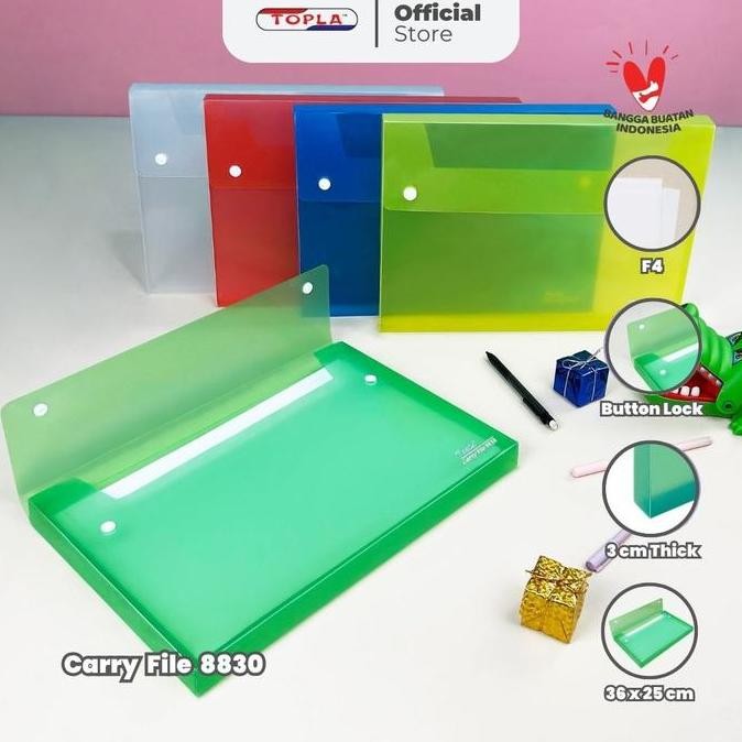 

Original Topla Carry File 8830 Map Folio Tebal 3cm Warna Random