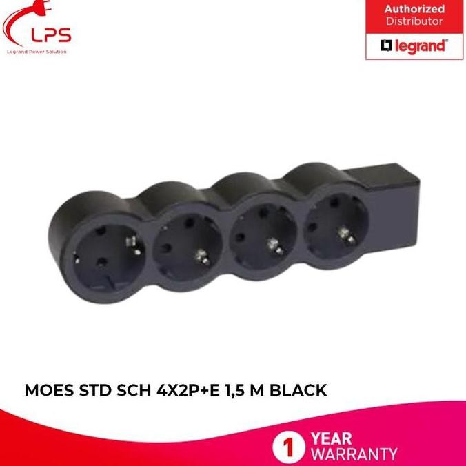 Baru Legrand Stop Kontak 4 Lubang Multi Terminal + Kabel 1.5M Warna Hitam