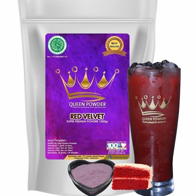 

Baru Queen Powder Bubuk Minuman Red Velvet Super Premium 1Kg - Serbuk Minuman Rasa Kue Premium