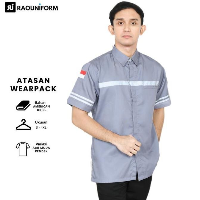 Seragam Safety Pria/Atasan Wearpack Lengan Pendek/Kemeja Safety Pria/Baju Seragam Lengan Pendek/Keme