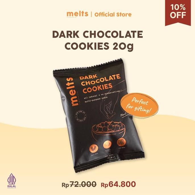 

Melts Dark Chocolate Cookies Sachet | Snack Kukis Sereal Cokelat Plant