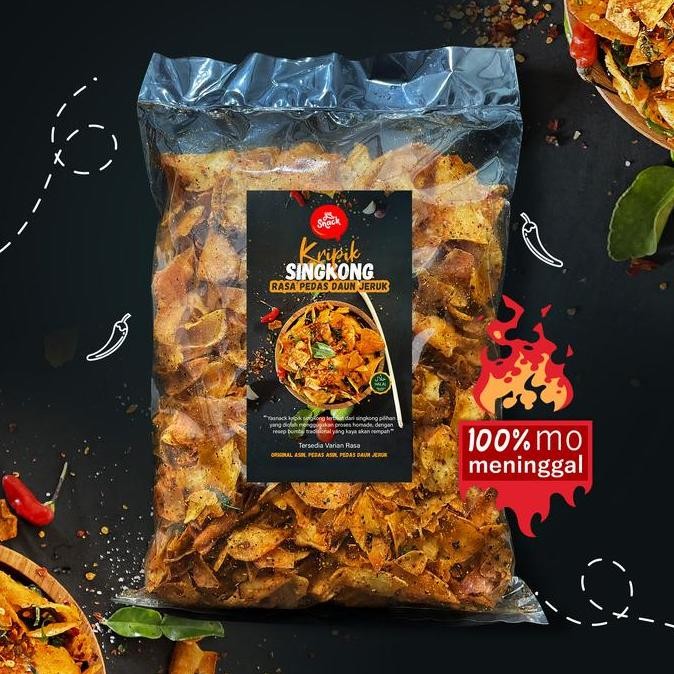 

1 Kg Keripik Singkong Pedas Daun Jeruk - Yasnack/Kripset/Cemilan/Food Snacks/Kripik Makanan