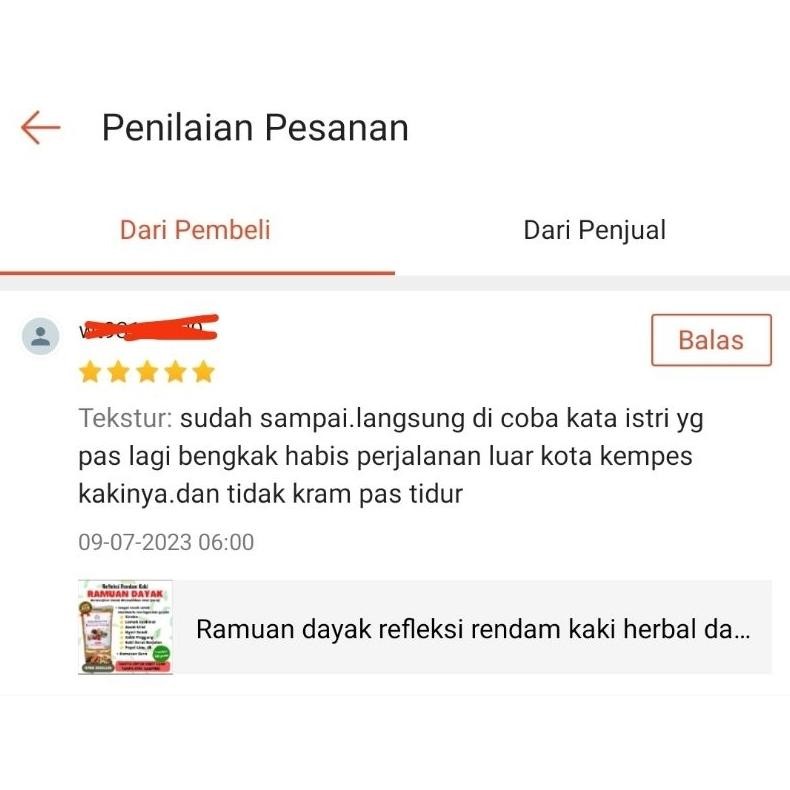 Ramuan dayak refleksi rendam kaki herbal dasyat