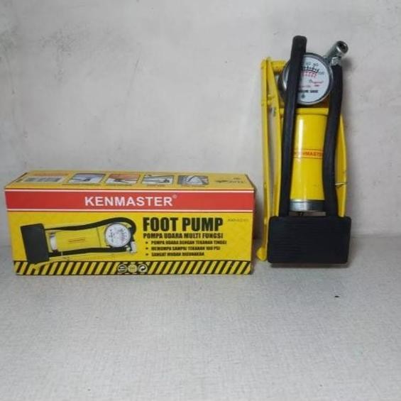 Original Pompa Kaki Kenmaster Foot Pump 1 Tabung Injak Sepeda Motor Mobil