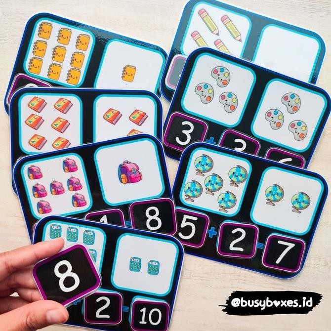 Original Busyboxes Mainan Edukasi Penjumlahan Matematika Montessori Kayu Anak SD PAUD