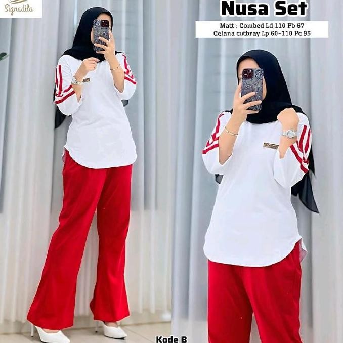 (Expert) Martha dan Malaka Set Baju Olahraga Merah Putih Baju Senam Baju Agustusan Baju Kemerdekaan 