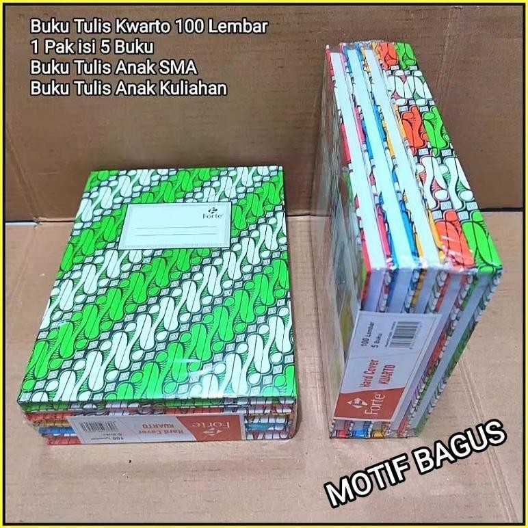 

Siap Kirim Buku Tulis Kwarto 100 Lembar Cover Tebal - 1 Pak Isi 5 Buku