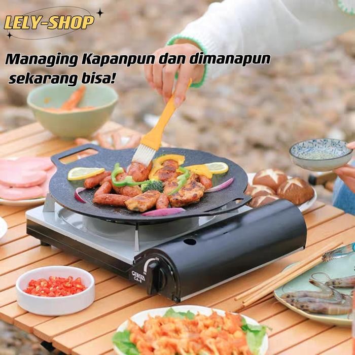 Wajan Konduksi Panggangang Grill Pan Korea Datar Anti Lengket/Alat Pemanggang / Tempat Pemanggang Bu